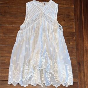 FP One White Lace Tunic Top